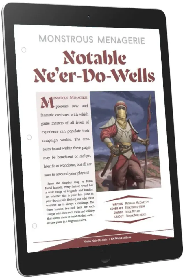 EN Publishing Monstrous Menagerie Notable Ne'er-Do-Wells NPC-PDF