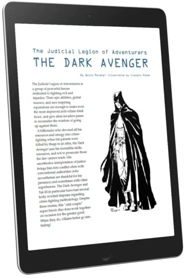 EN Publishing Judicial Legion Dark Avenger rollspel PDF WOIN hjälte