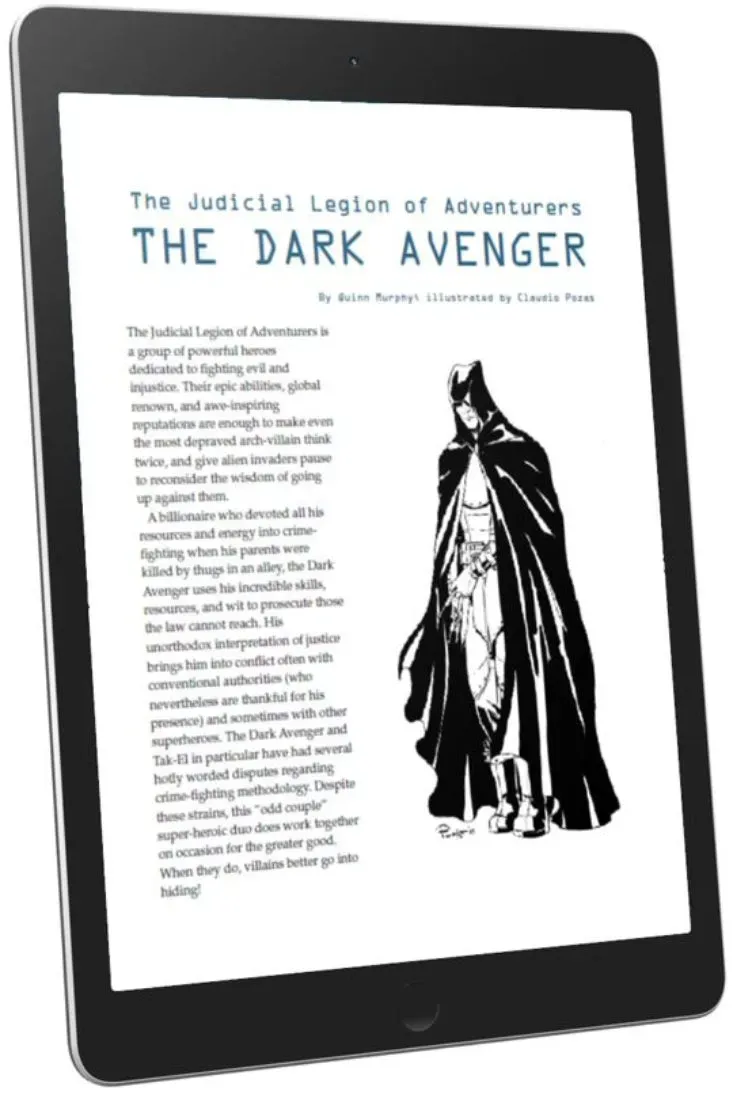 EN Publishing Judicial Legion Dark Avenger rollspel PDF WOIN hjälte