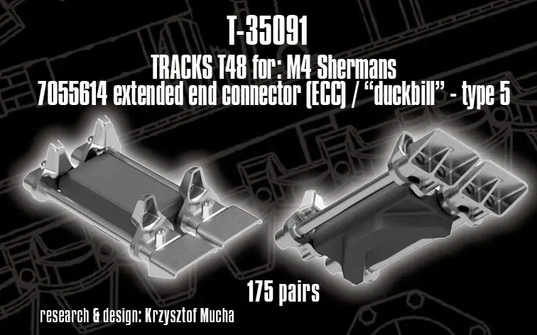 Rossagraph QuickTracks T-35091 T48 Sherman bandlänkar Duckbill