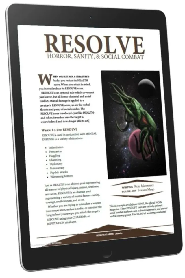 EN Publishing RESOLVE skräckregler PDF social strid WOIN