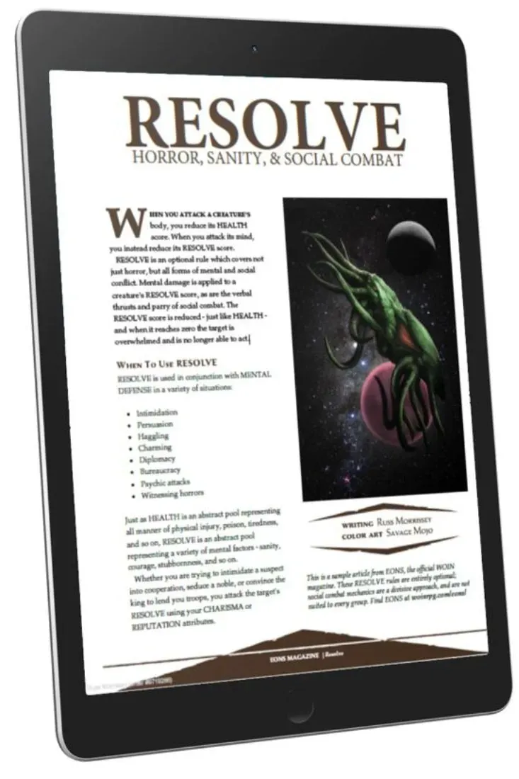 EN Publishing RESOLVE skräckregler PDF social strid WOIN