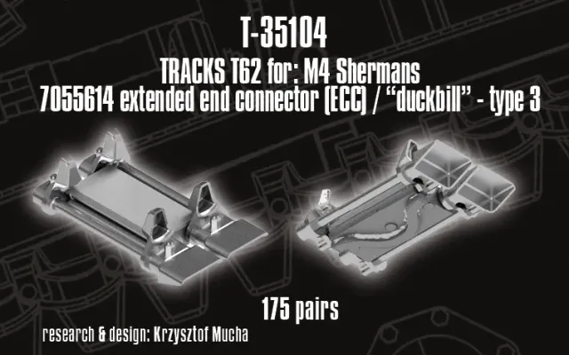 Rossagraph QuickTracks T-35104 larvband M4 Sherman T62 Duckbill