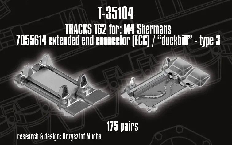 Rossagraph QuickTracks T-35104 larvband M4 Sherman T62 Duckbill