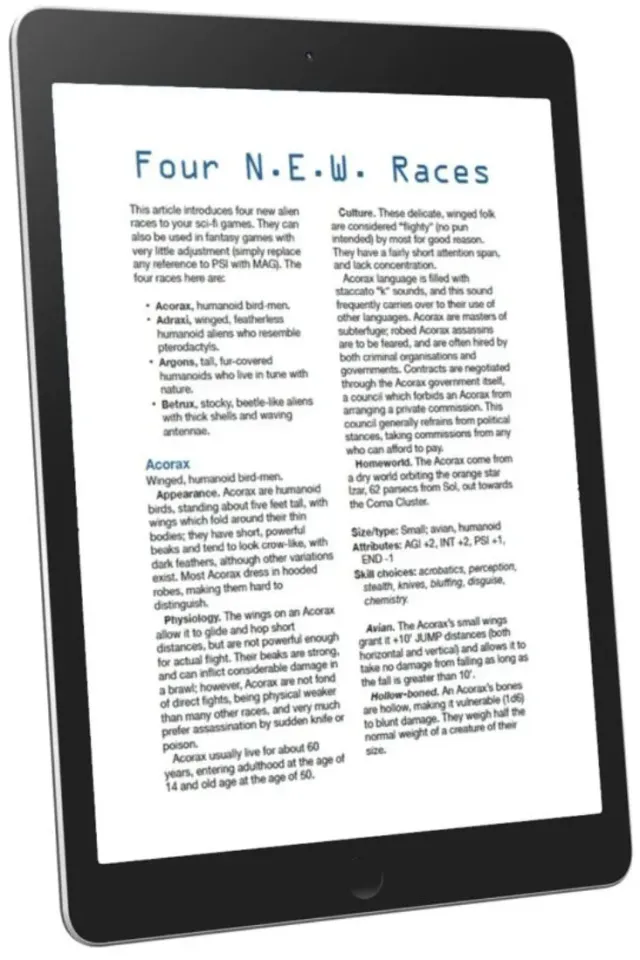 EN Publishing Four N.E.W. Races rollspels-pdf PDF raser