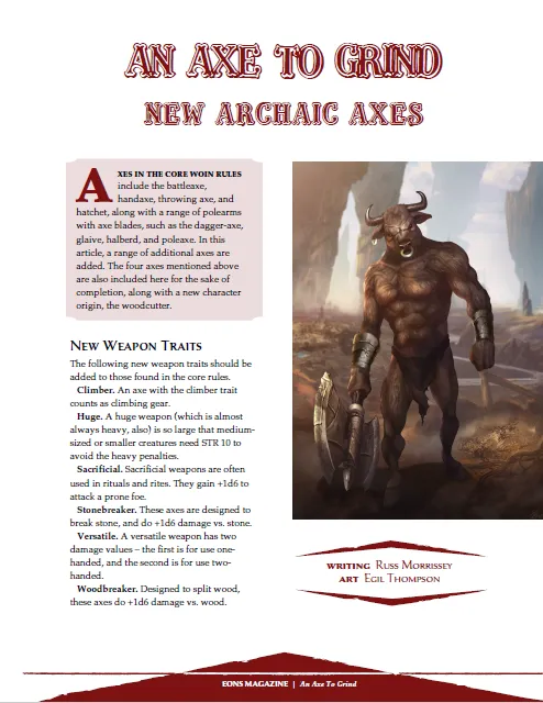 EN Publishing An Axe To Grind rollspel PDF WOIN yxor