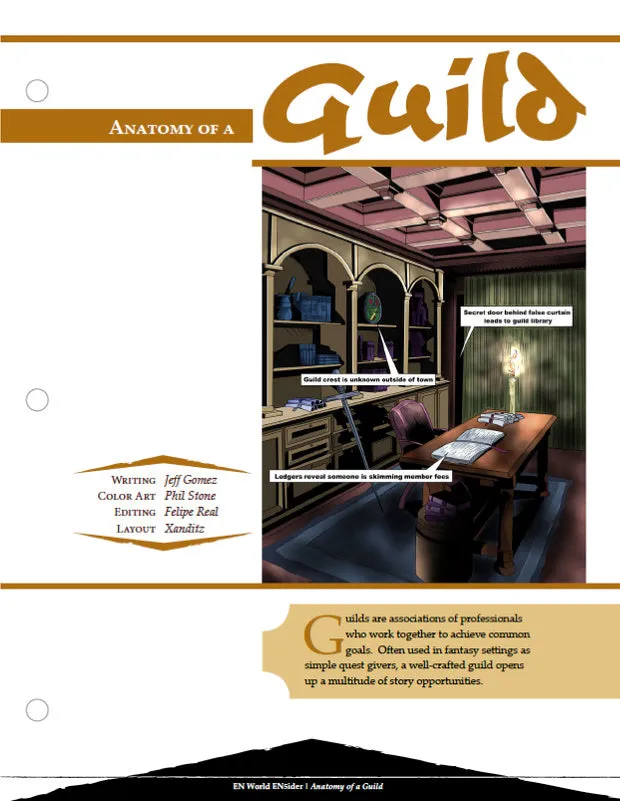 EN Publishing Anatomy of a Guild tillbehör PDF D&D 5e gille