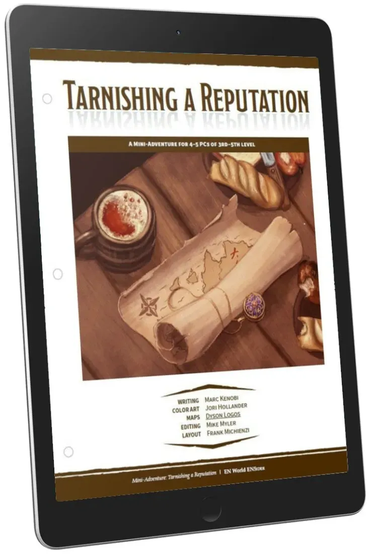 EN Publishing Tarnishing a Reputation äventyr PDF nivå 3–5