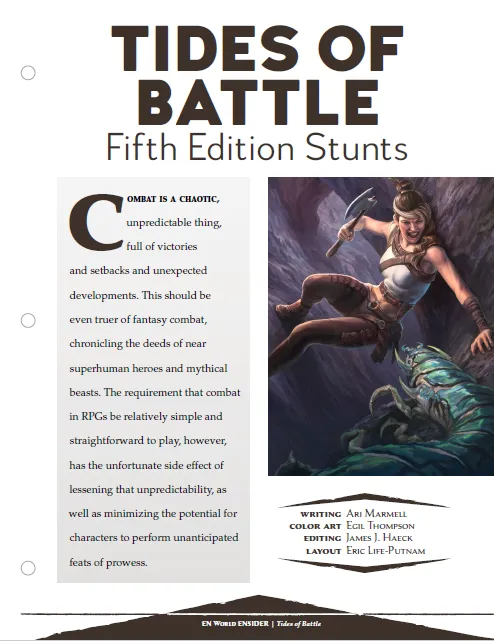 EN Publishing Tides of Battle Fifth Edition Stunts regler PDF D&D 5e