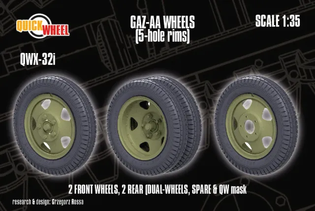 Rossagraph QuickWheel QWX-032 hjulset Gaz-AA 5-håls