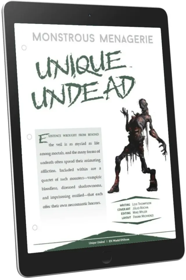 EN Publishing Monstrous Menagerie Unique Undead D&D 5e PDF
