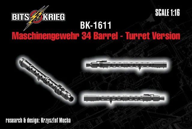 Rossagraph BitsKrieg BK-1611 MG34 modellpipa 1:16 tornversion