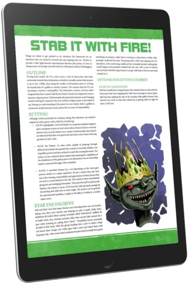 EN Publishing Stab It With Fire äventyr PDF WOIN