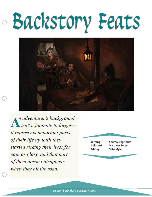 EN Publishing Backstory Feats rollspel PDF 13 feats