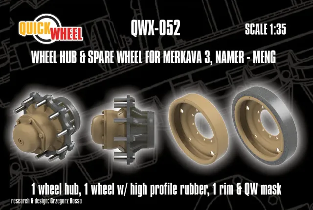 ROSSAGRAPH QuickWheel QWX-052 hjul 1:35 Merkava 3 reserv