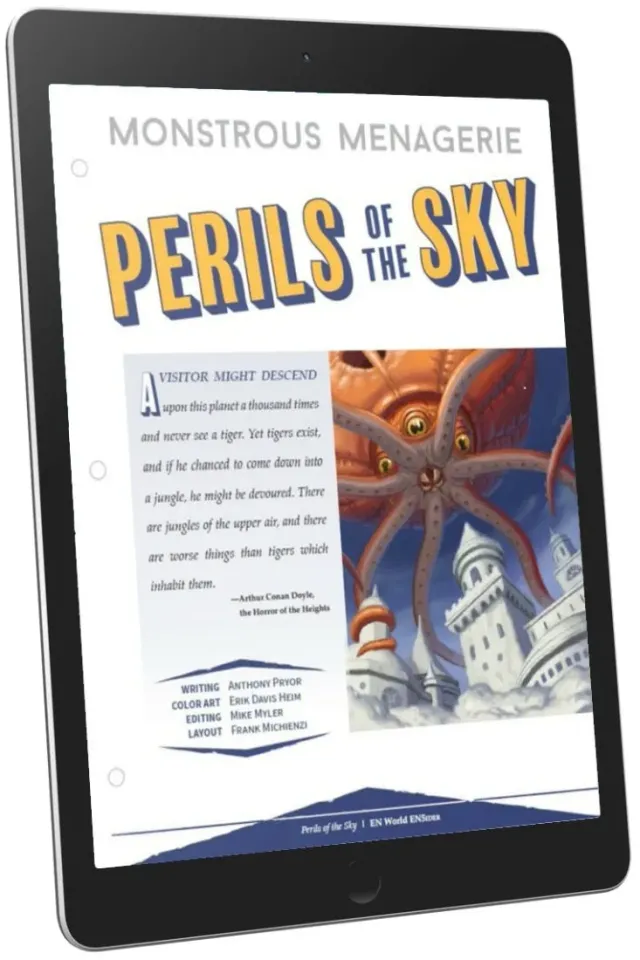 EN Publishing Monstrous Menagerie Perils of the Sky rollspel PDF luftmonster