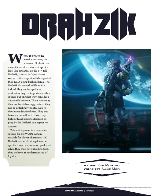 EN Publishing WOIN Drahzik rollspel PDF jägare