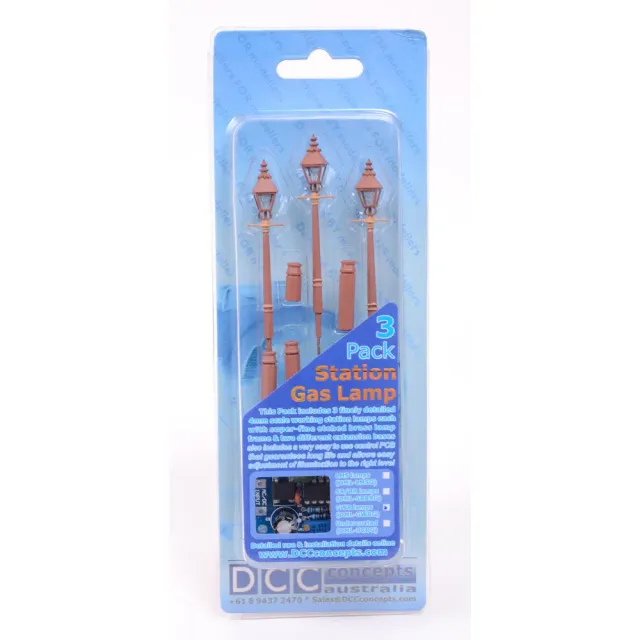 DCC Concepts Gas Lamp GWR stationslampor 3-pack brun