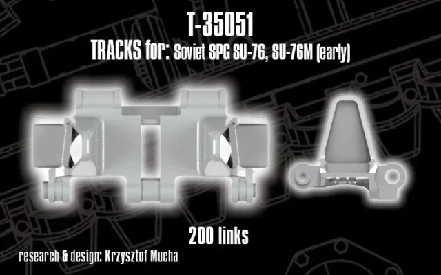 Rossagraph QuickTracks T-35051 SU-76 larvband 1:35 resin tidig
