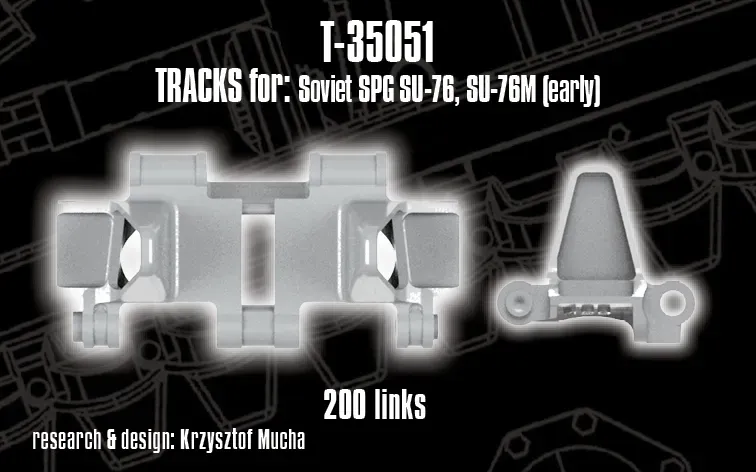 Rossagraph QuickTracks T-35051 SU-76 larvband 1:35 resin tidig