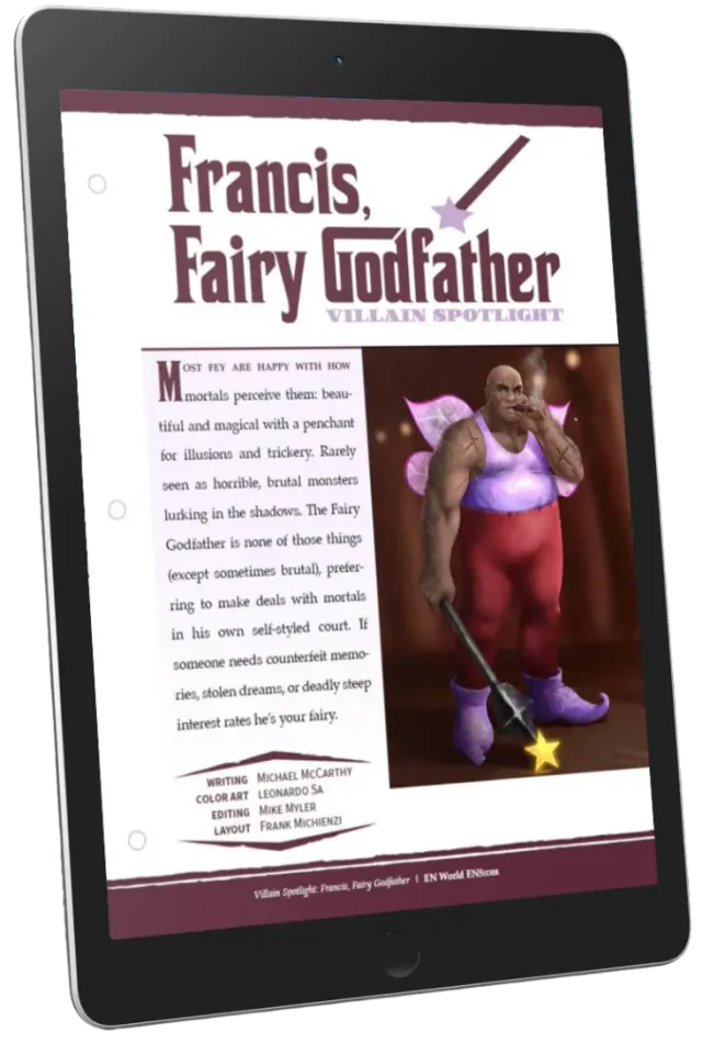 EN Publishing Villain Spotlight Francis Fairy Godfather NPC PDF fe