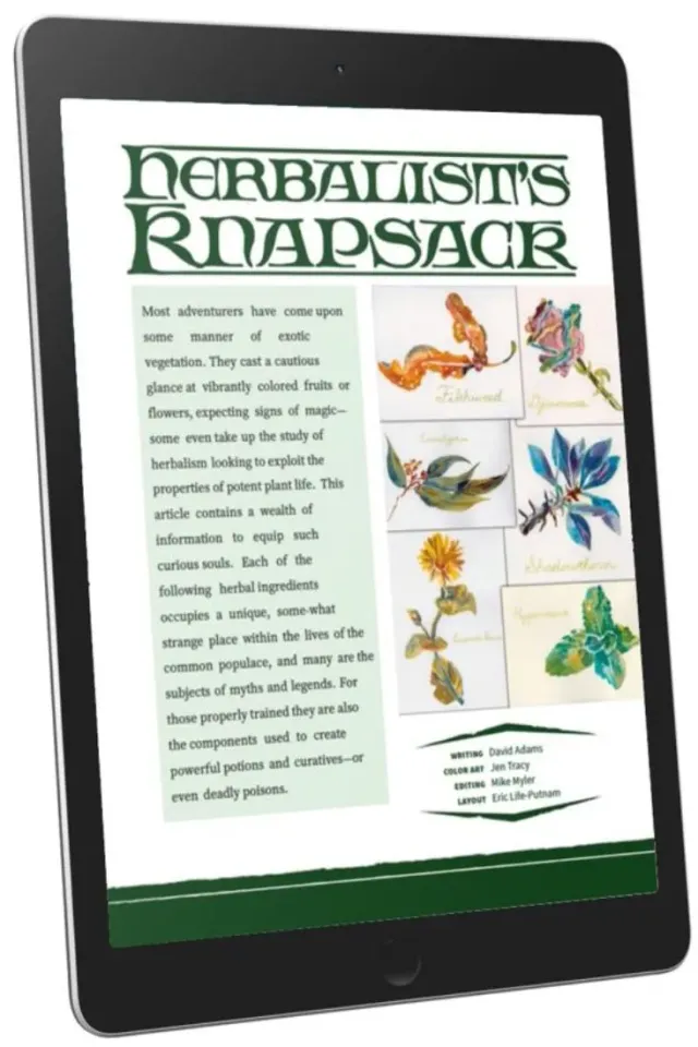 EN Publishing Herbalist's Knapsack WOIN-tillägg PDF 9 örter