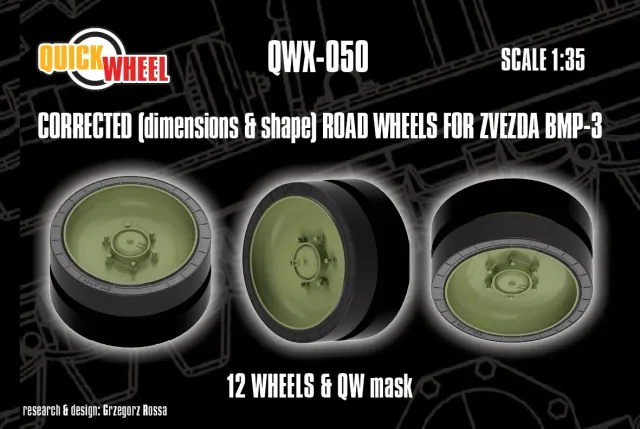 Rossagraph QuickWheel QWX-050 hjul BMP-3 1:35 Zvezda