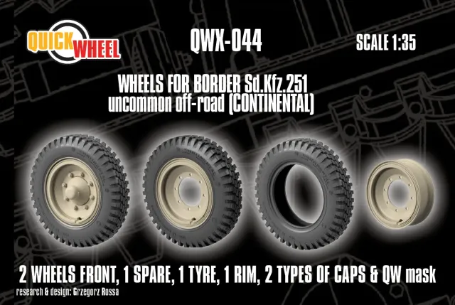 Rossagraph QuickWheel QWX-044 framhjul Sd.Kfz. 251 1:35