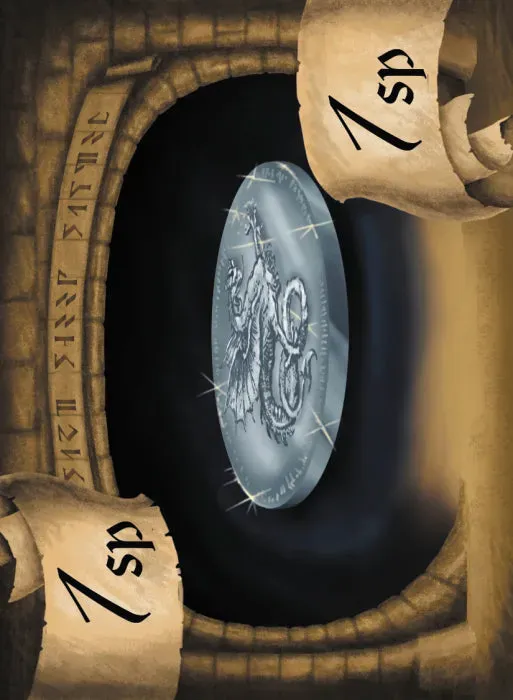 Tabletop Money Silver Piece Deck kortlek 40 kort silvermynt