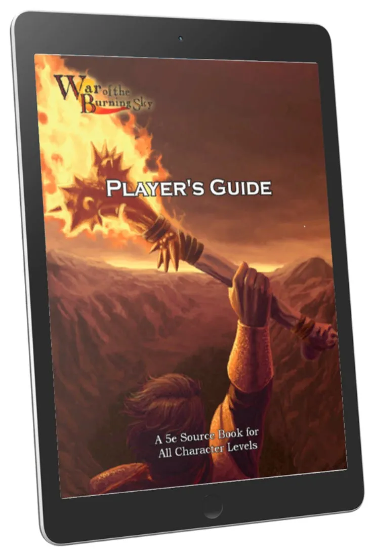 EN Publishing War of the Burning Sky Player's Guide spelguide PDF