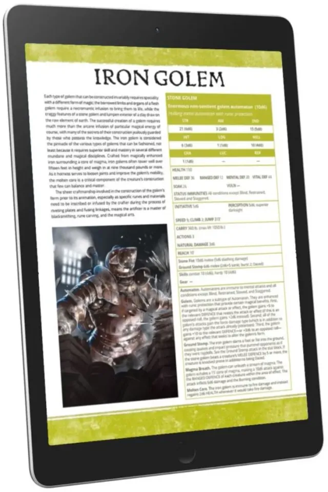 EN Publishing Iron Golem WOIN rollspels-pdf monster