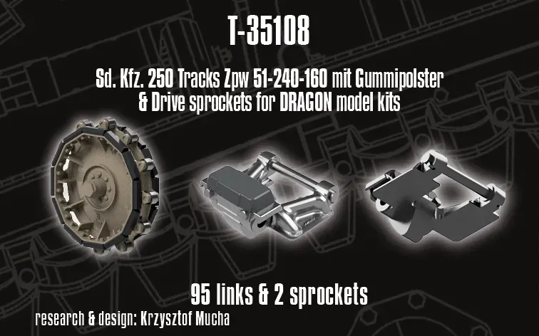 Rossagraph QuickTracks T-35108 modellband Sd.Kfz. 250 resin