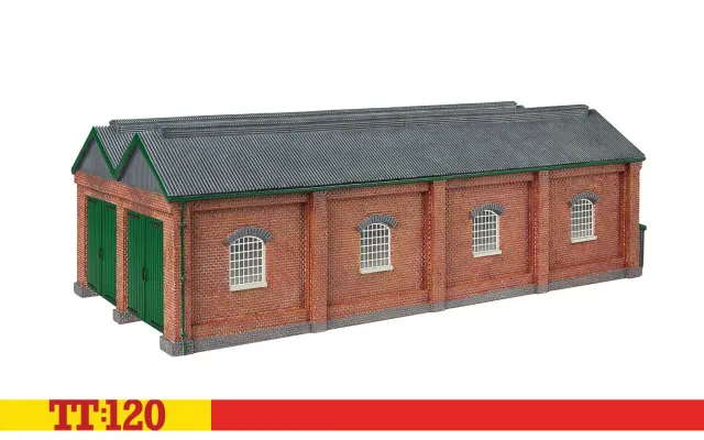 Hornby TT:120 Double Engine Shed lokstall rött tegel
