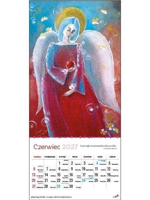 Sharon Anioły väggkalender 2027 änglamotiv 22,2x48,5