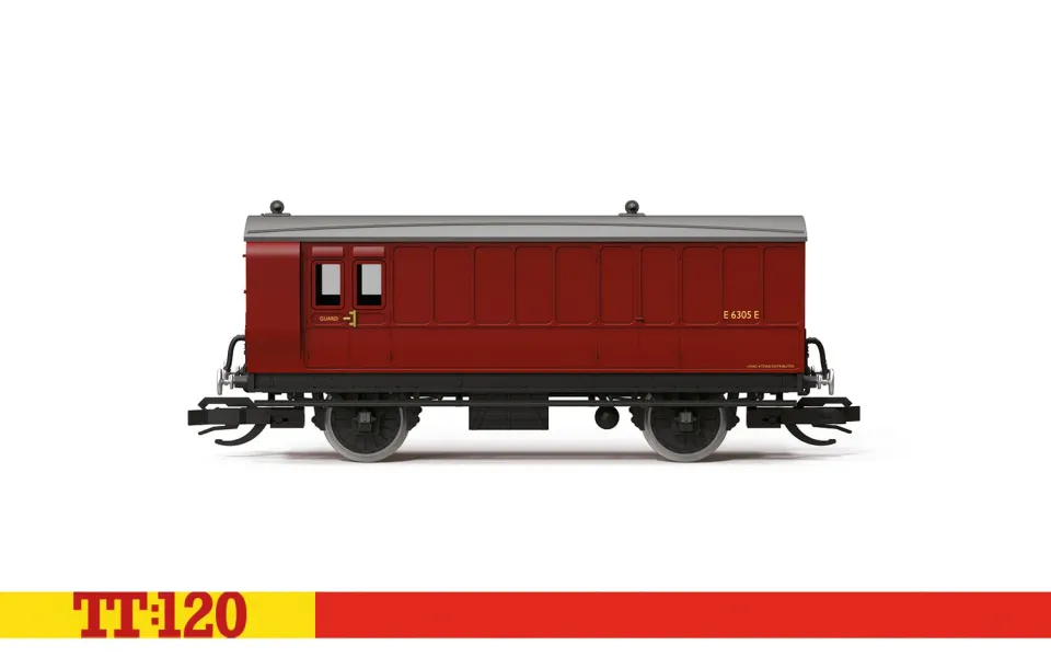 Hornby TT:120 BR 4 Wheel Coach bromsvagn röd