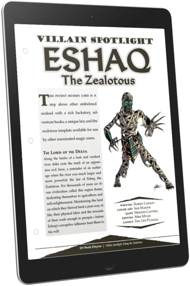 EN Publishing Villain Spotlight Eshaq the Zealotous rollspel PDF