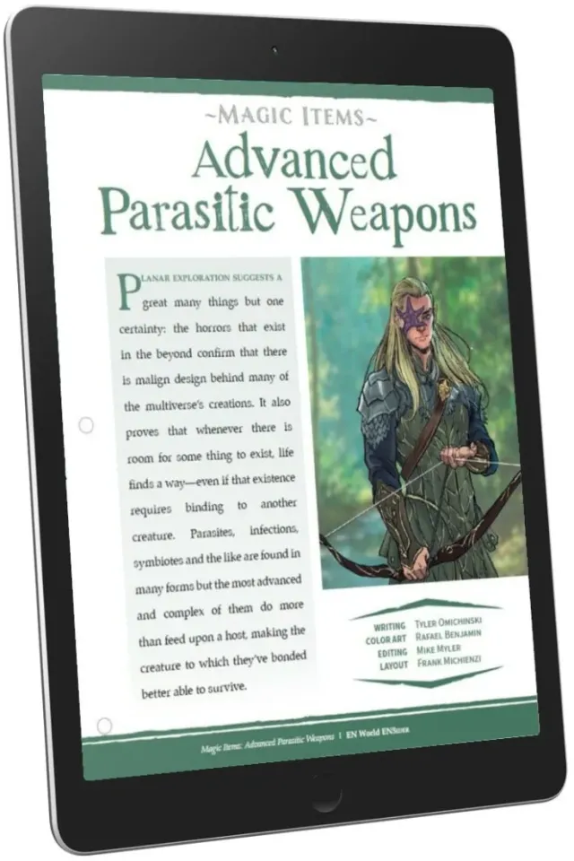 EN Publishing Parasitic Weapons D&D 5e PDF magiföremål