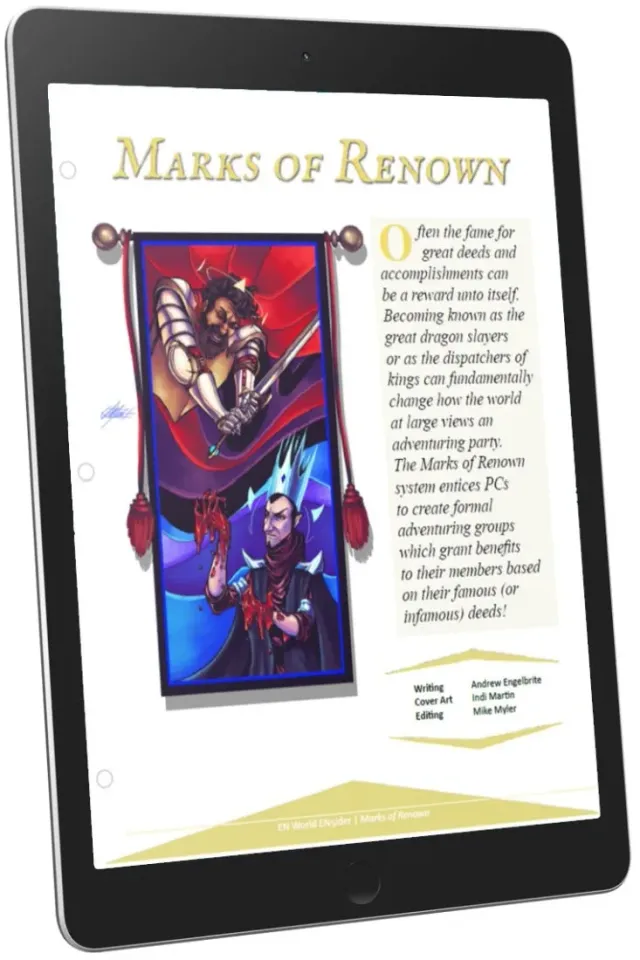 EN Publishing Marks of Renown tillbehör PDF rykte