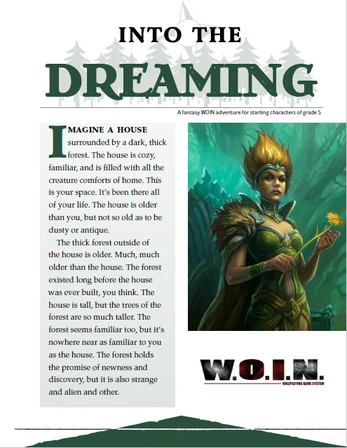 EN Publishing Into the Dreaming äventyr PDF WOIN fey