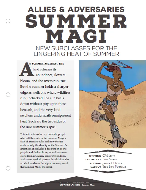 EN Publishing Allies Summer Magi rollspel PDF eldunderklass