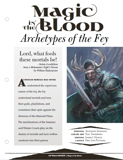 EN Publishing Magic in the Blood Fey D&D 5e rollspel PDF