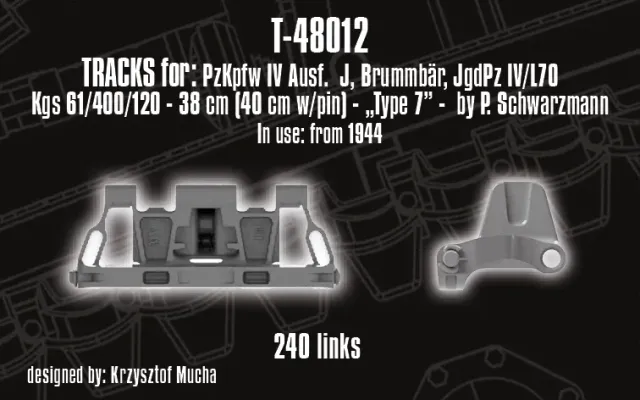 Rossagraph QuickTracks T-48012 larvband Pz IV 1:48