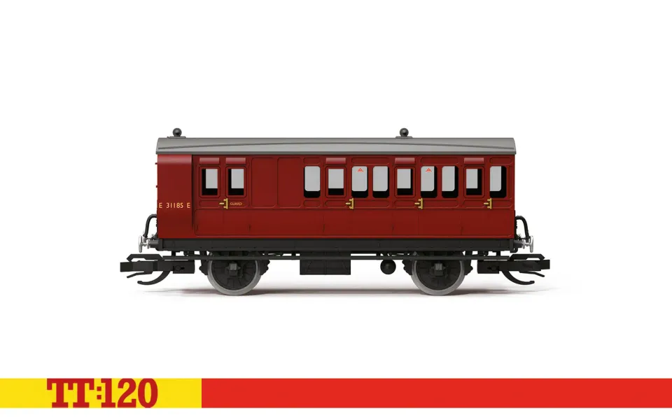 Hornby TT:120 BR 3rd bromsvagn modellvagn crimson
