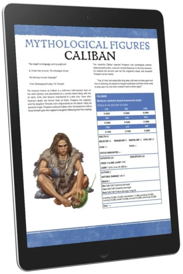 EN Publishing Caliban rollperson PDF WOIN mytologisk figur