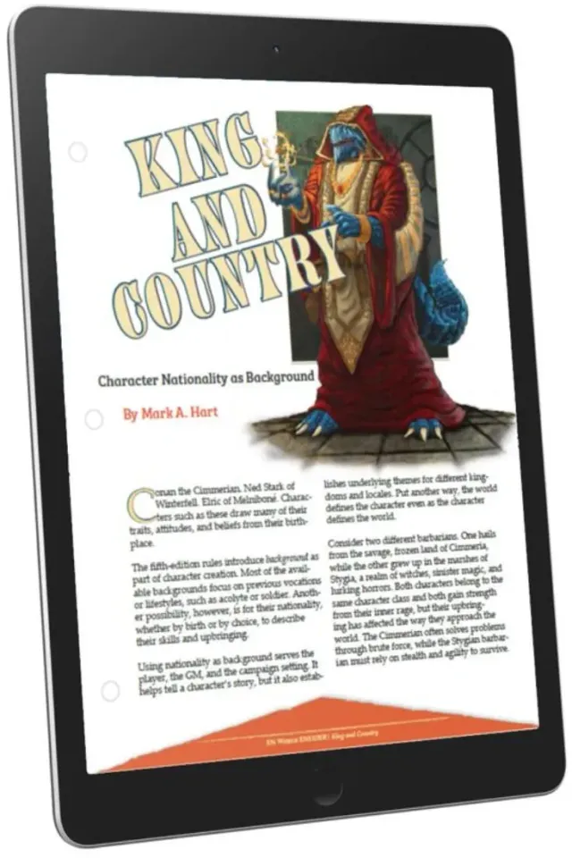 EN Publishing King & Country Character Nationality bakgrund PDF