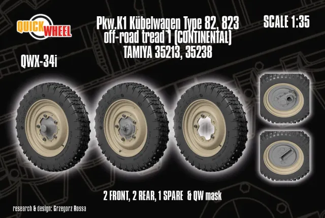 Rossagraph QuickWheel QWX-034 hjul Kübelwagen terräng 1/35