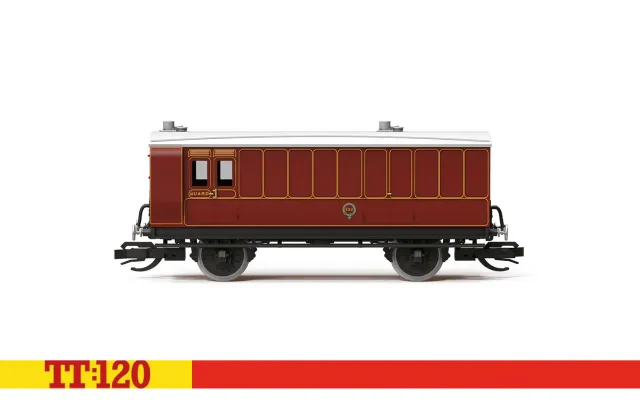 Hornby TT:120 LB&SCR 4 Wheel Coach bromsvagn brun