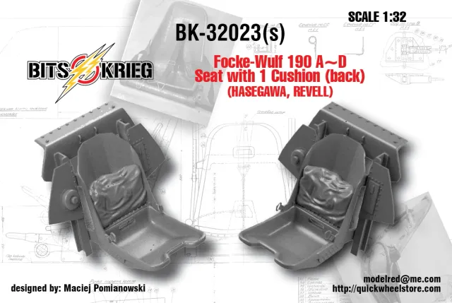 ROSSAGRAPH BitsKrieg BK32023 modellsäte 1:32 Fw 190 med kudde