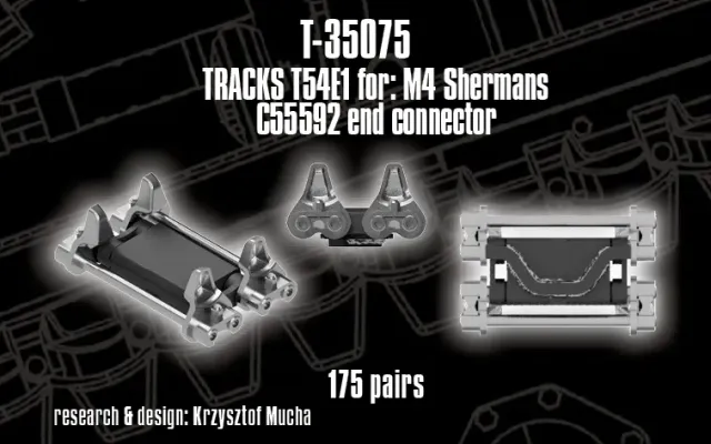ROSSAGRAPH QuickTracks T-35075 resinband M4 Sherman T54E1