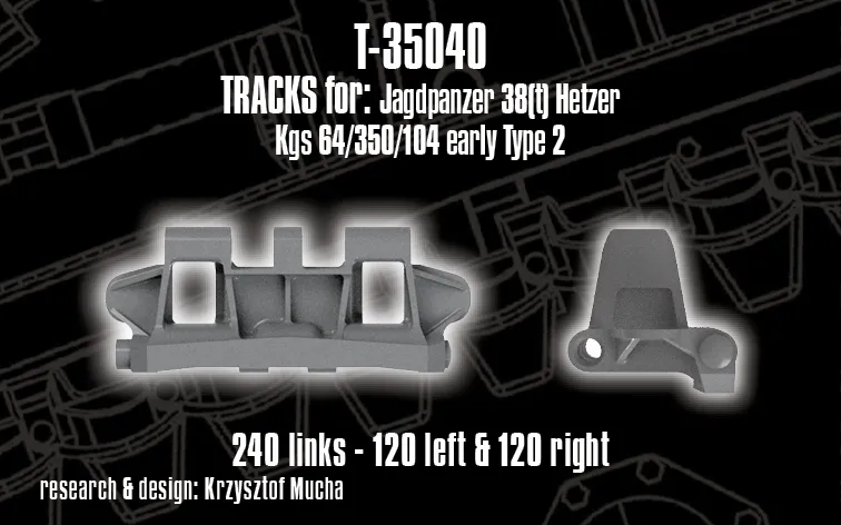 ROSSAGRAPH QuickTracks T-35040 band 1:35 Hetzer tidig resin